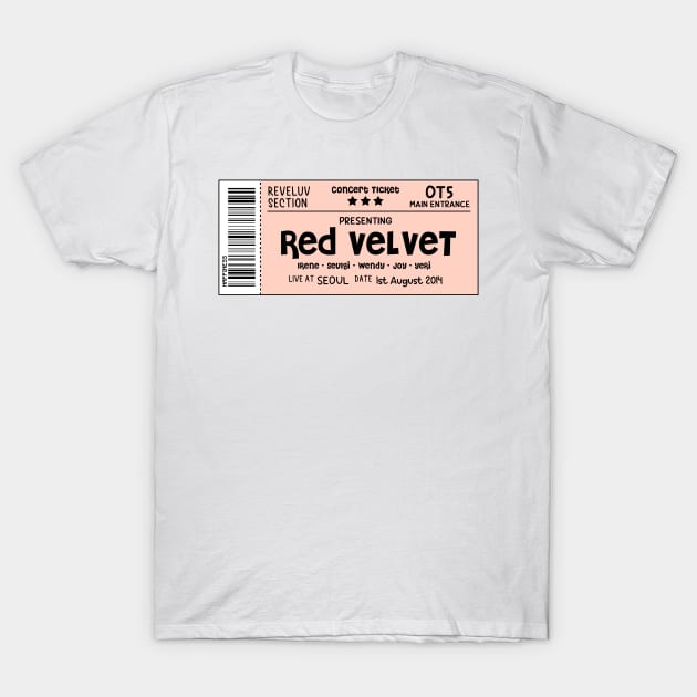 Red Velvet Concert Ticket T-Shirt by skeletonvenus